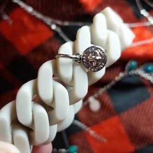 Marc by Marc Jacobs white rubber chain bracelet and 2 paparazzi necklace sets